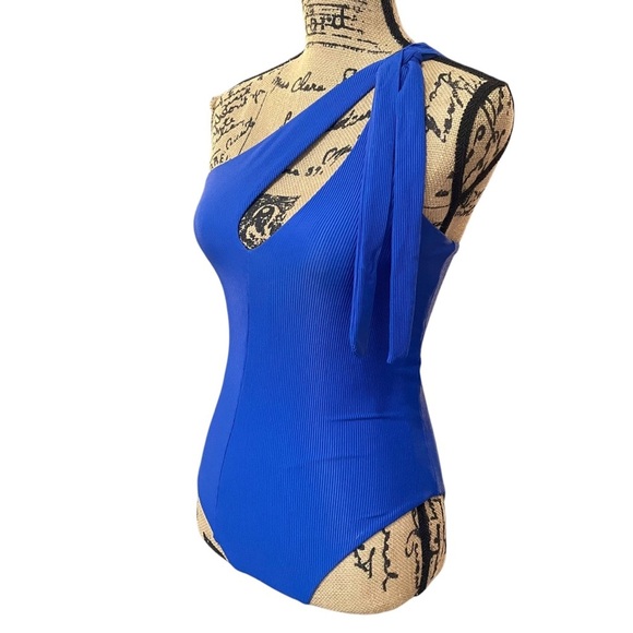 Beach Riot Nia One Piece Swimsuit Asymmetrical One Shoulder Ribbed Size Small - Picture 4 of 8